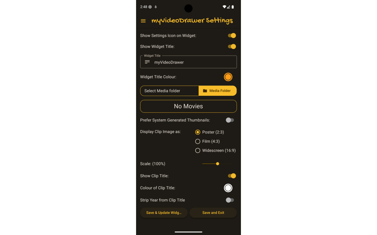 Widget as rendered on a mobile device