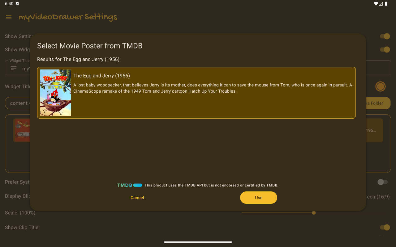 Media Selection Preview on mobile device
