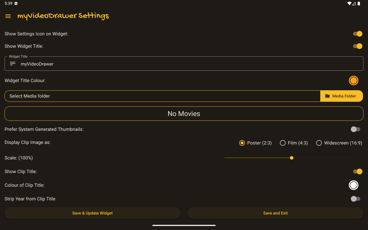 Widget as rendered on a tablet device