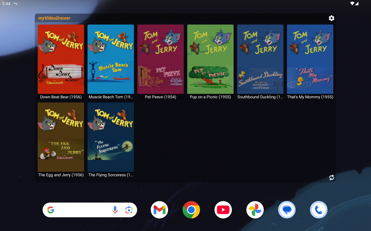 Widget as rendered on a tablet device